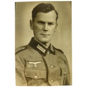 German combat engineer's studio portrait in combat tunic